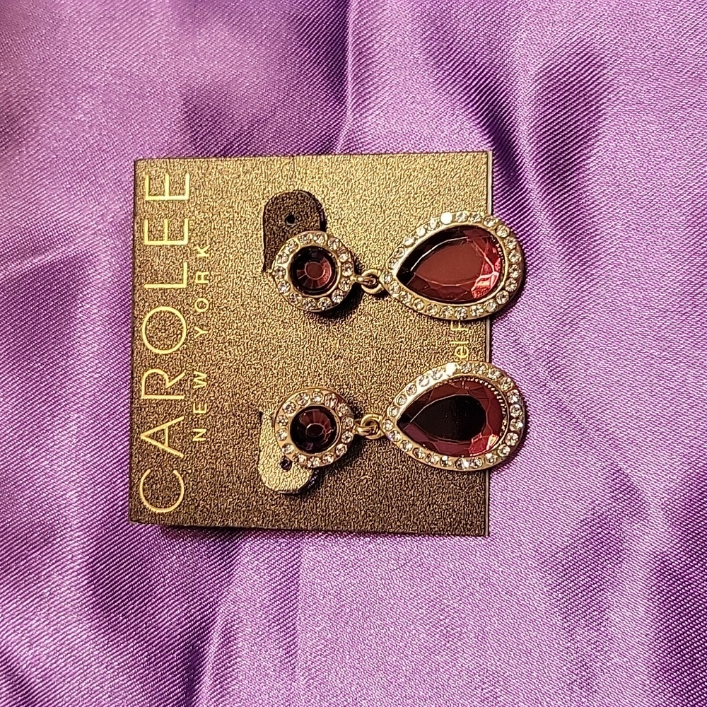 Carolee Red drop earrings